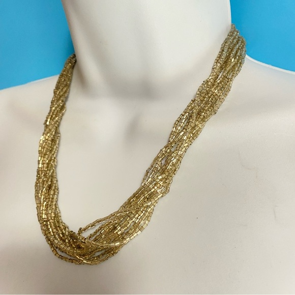 Pair of Beaded Necklaces Multistrand Gray & Silver Sparkly Necklace Bundle - Picture 3 of 5